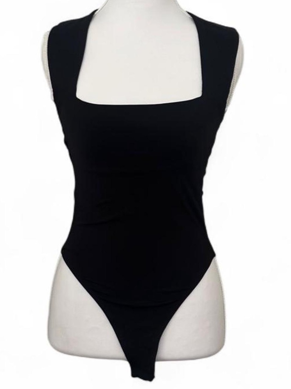 Zara Black Square Neck Bodysuit